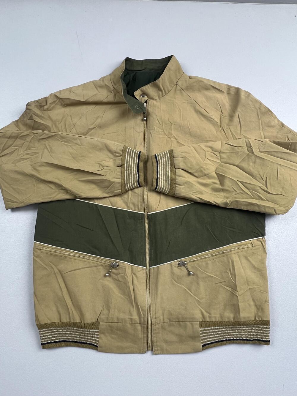 Story Jacket Mens Beige Canvas Windbreaker Full Zip Finland Geometric Read